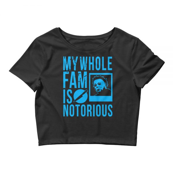 Michael Women’s Crop Tee (Black/Light Blue)