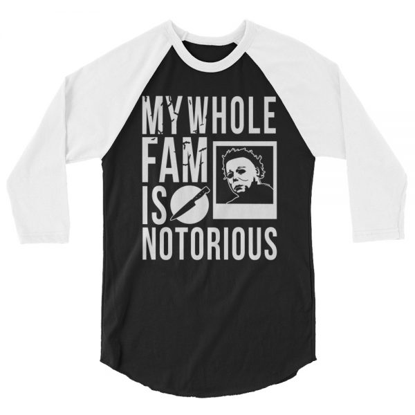 Notorious Michael 3/4 sleeve raglan shirt (Black/White/White)