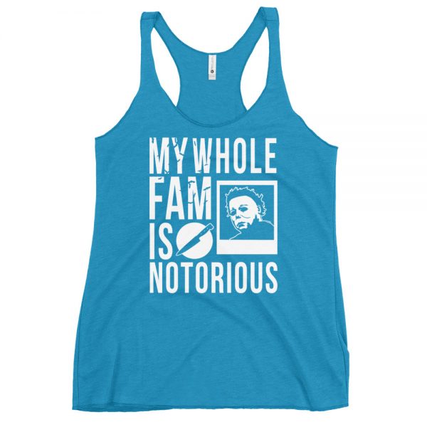 Notorious Michael Women’s Racerback Tank (Turquoise/White)